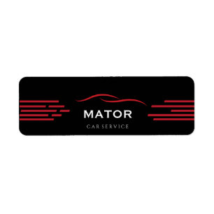 Black & Red Car Service Sticker