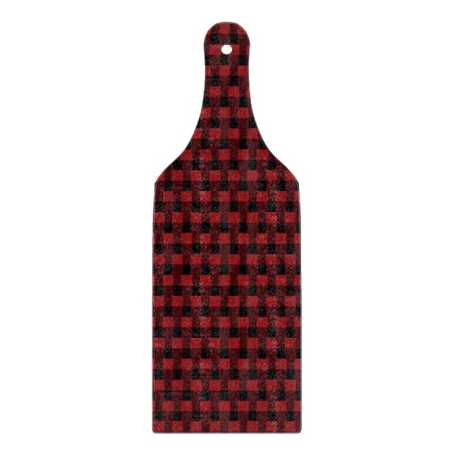 Black & Red Checked - Cutting Board (Front)