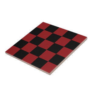 Black & Red Checked - Sport - Tile