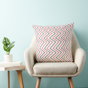 Black Red Chevron Vertical Stripe Cushion