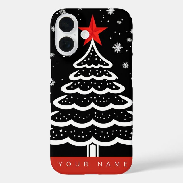 Black & Red Christmas Case-Mate iPhone Case (Back)
