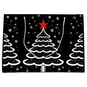 Black & Red Christmas Large Gift Bag