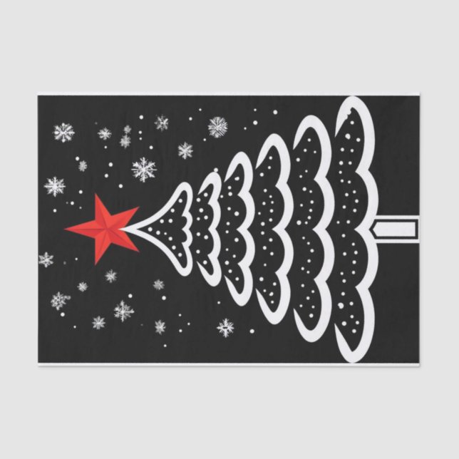 Black & Red Christmas Tissue Paper (Front)