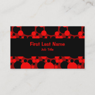Black red circle dots custom business cards