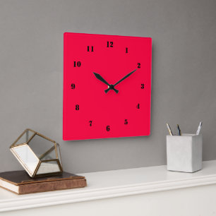 Black Red Clock Personalised Custom Colour and Fon