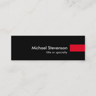 Black Red Consultant Unique Skinny Business Card