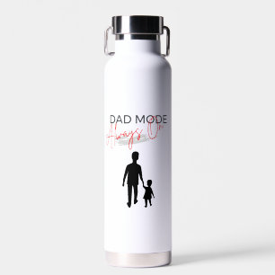 Black Red Dad Mode Always On Water Bottle