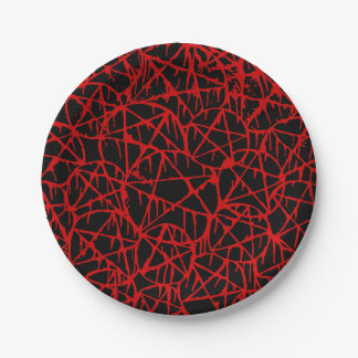 black red dripping pentagram grunge punk paper plate