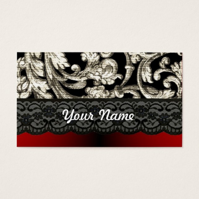Black & red floral damask pattern (Front)