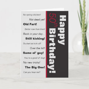 Black & Red Funny Old Age Jokes Birthday Card