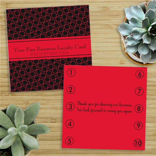 Black Red Generic Business Loyalty Punch Card (Creator Uploaded)