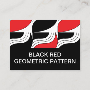 Black Red Geometric Business Card