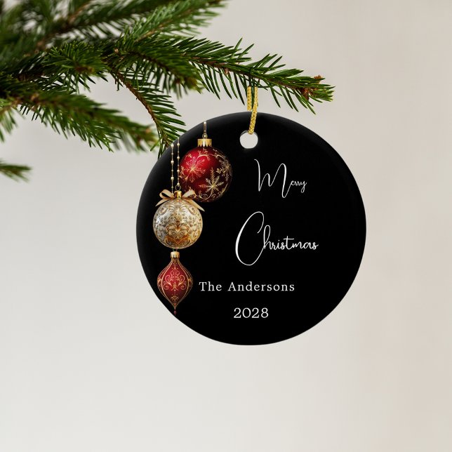 Black red gold baubles Christmas Ceramic Tree Decoration (Creator Uploaded)