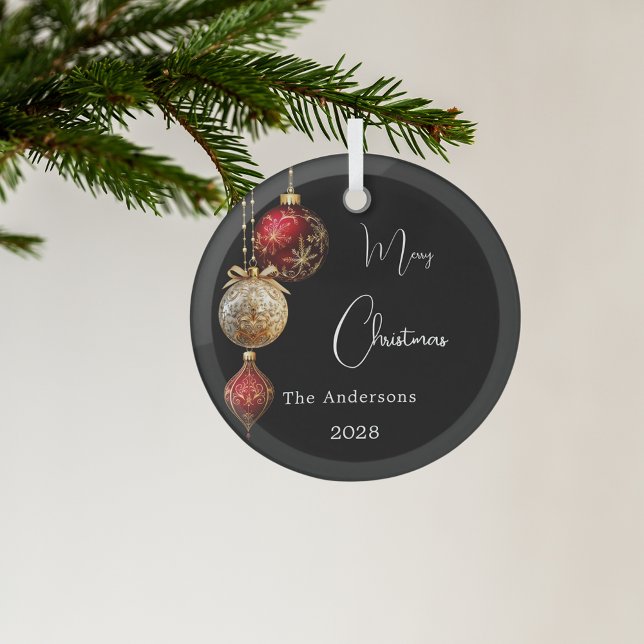 Black red gold baubles Christmas Glass Tree Decoration (Creator Uploaded)
