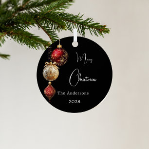 Black red gold baubles Christmas Metal Tree Decoration