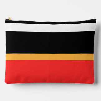 Black Red Gold Colour Block  Accessory Pouch