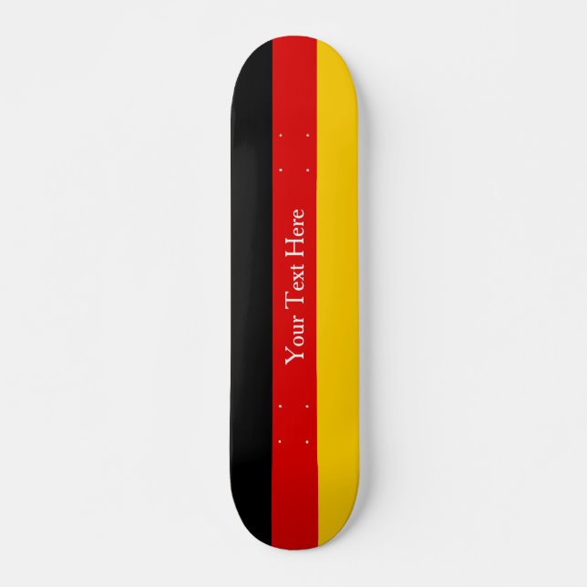 Black Red Gold German Flag Colours Personalizable Skateboard (Front)