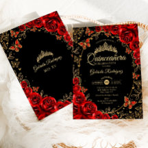 Black Red Gold Quinceanera