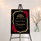Black Red Gold Quinceanera Welcome