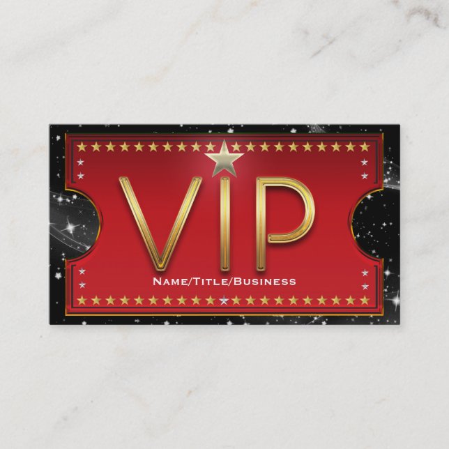 Black Red Gold & Silver Glam Custom VIP Ticket (Front)