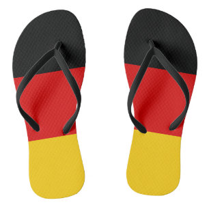 Black Red Gold Stripes Jandals