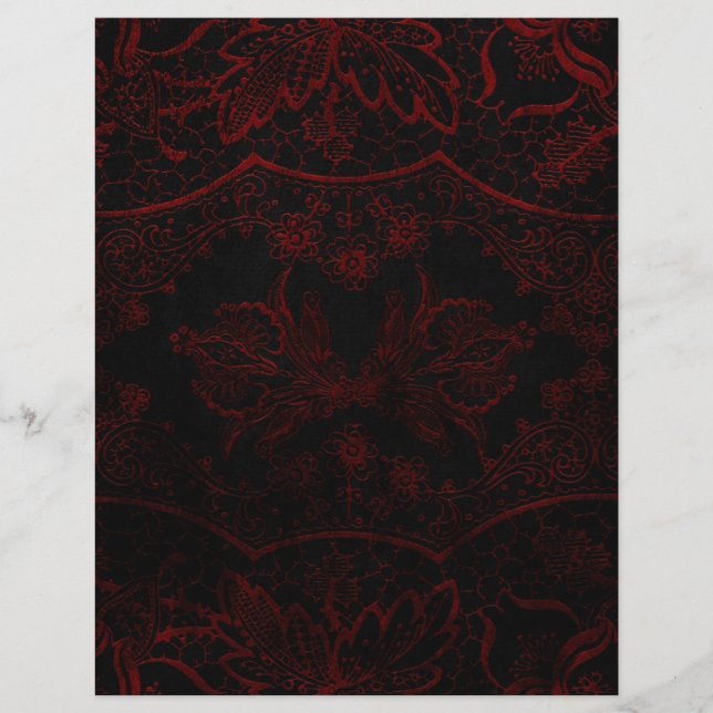 Black & Red Gothic Scrapbook Paper (Front)