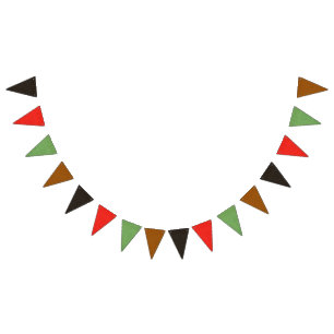 Black, Red, Green and Brown Bunting