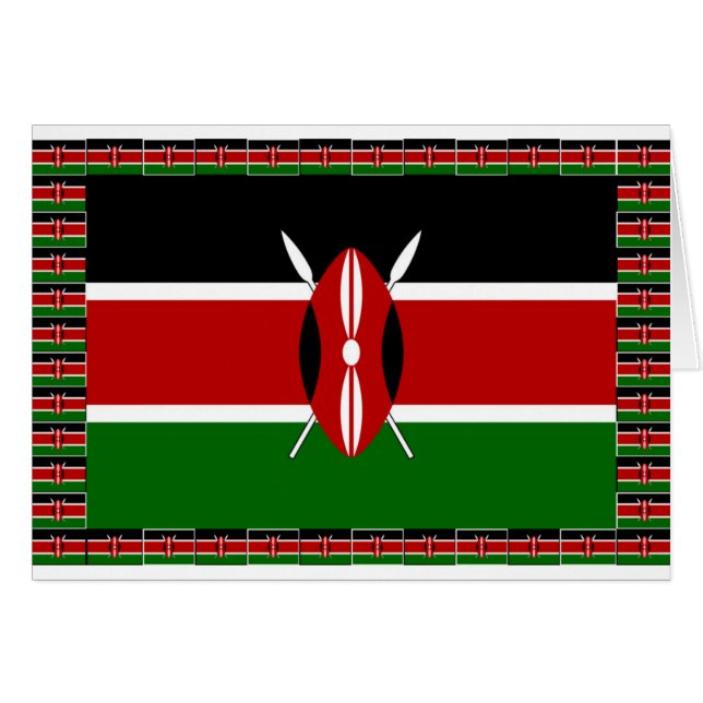 Black Red Green: Beautiful Kenya Flag Art Design (Front Horizontal)