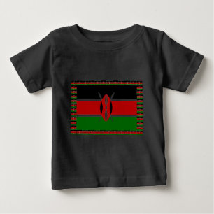 Black Red Green: Beautiful Kenya Flag Art Design Baby T-Shirt