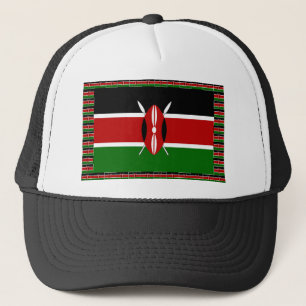 Black Red Green: Beautiful Kenya Flag Art Design Trucker Hat