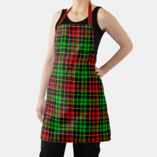 Black Red Green Plaid Tartan Design  Apron