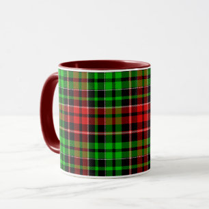 Black Red Green Plaid Tartan Design  Mug