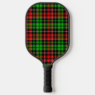 Black Red Green Plaid Tartan Design Pickleball Paddle