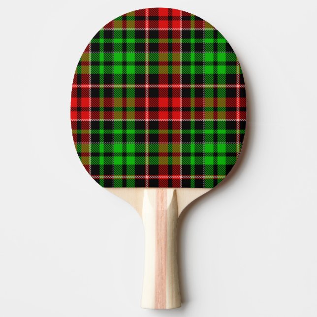 Black Red Green Plaid Tartan Design  Ping Pong Paddle (Front)