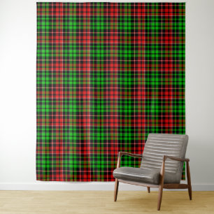Black Red Green Plaid Tartan Design Tapestry
