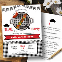 Black Red Grill and Chill Graduation BBQ Party
