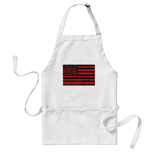 Black red grunge American flag Standard Apron (Front)