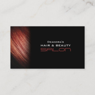 Black Red Hair Salon Appointment Business Card