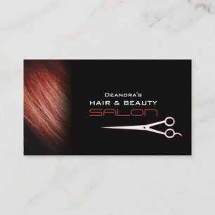 Black Red Hair Salon Appointment Business Card