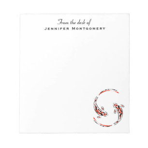 Black & Red Japanese Koi Fish Artistic Notepad