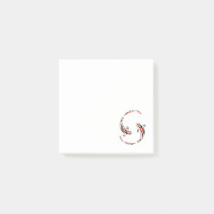 Black & Red Japanese Koi Fish Artistic Post-it Notes