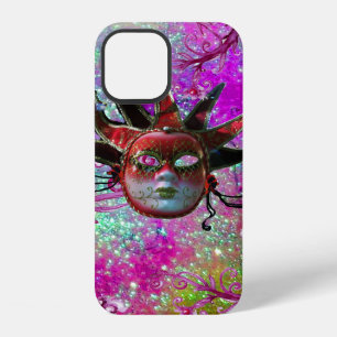 BLACK RED JESTER MASK Masquerade Party Purple Blue iPhone 12 Case