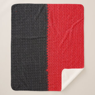 Black-red knit: striped closeup. sherpa blanket