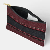 Black & Red Leather Effect