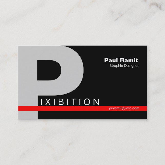 Black & Red Line Business Card (Front)