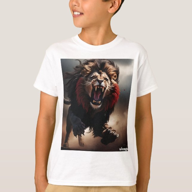 Black & Red Lion T Shirt (Front)