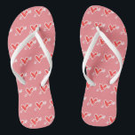 Black & Red Love Heart Flip Flops<br><div class="desc">Love heart wedding flip flops.</div>