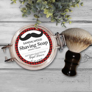 Black + Red Lumberjack Plaid 🧼Shaving Soap Labels