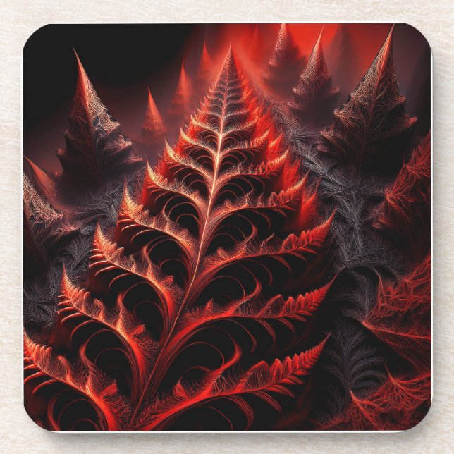 Black & Red Mandelbrot Fractal Highway To Hell Coaster (Front)