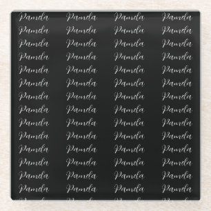 Black Red Minimalist Add Name Personalised Glass Coaster